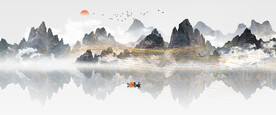 中国风意境水墨山水