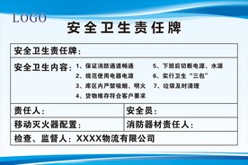 安全卫生责任牌