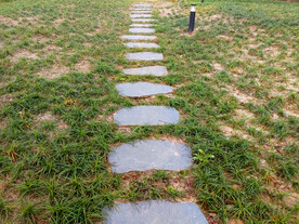 草地石阶步道