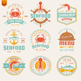 海岛美食贴纸标签