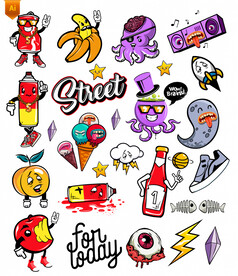 嘻哈潮流图案素材