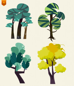 树木矢量插画