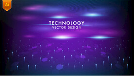 紫色波浪商务科技背景