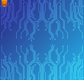 蓝色电子电路背景