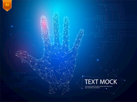 蓝色科技抽象手掌