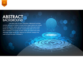 六边形圆环科技背景