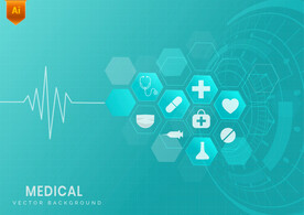 心电六边形医疗科技背景