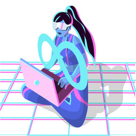 元宇宙科技矢量人物场景