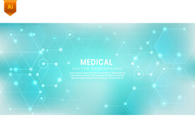 炫酷六边形医疗科技背景