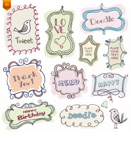 手绘可爱甜蜜花边