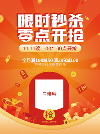 双11 零点开抢海报