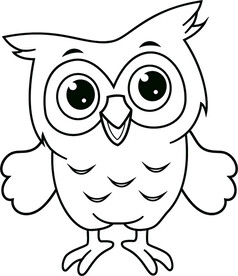 猫头鹰卡通矢量素材插画图片