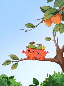 卡通柿子树