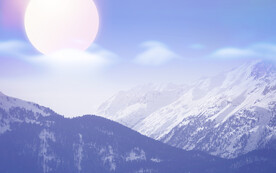  高山雪山蓝色冰川山峰