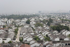 俯瞰古建筑群 苏州园林建筑