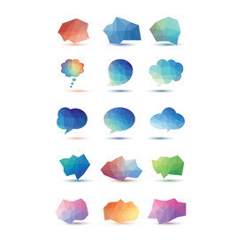 多彩色块气泡对话框图片