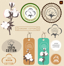 棉花元素插画图标