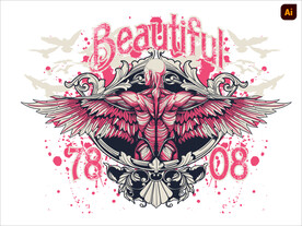 颓废潮流重金属图案