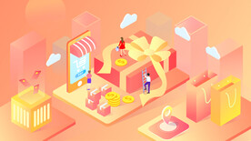 双十一购物节插画