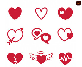 爱心卡通图标