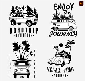 旅行车自驾游图标