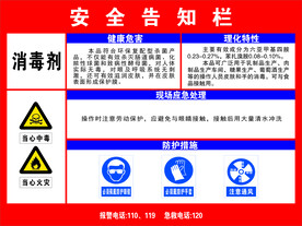 消毒剂安全告知栏