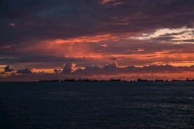 红色夕阳
