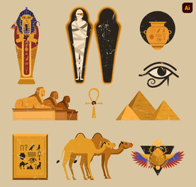 埃及法老木乃伊插画