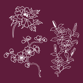 传统螺旋花纹图案线稿矢量素材