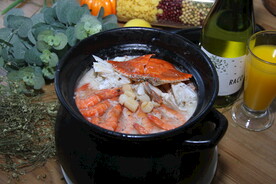 膏蟹鲜虾干贝粥