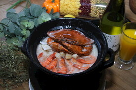 膏蟹鲜虾干贝粥