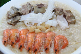 鲜虾干贝粥