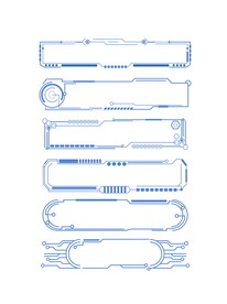 蓝色科技感线条边框标题框文本框