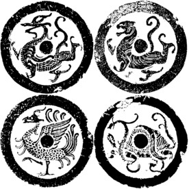  秦汉龙纹青龙白虎朱雀玄武