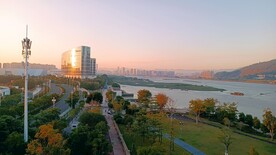 江水 城市 夕阳