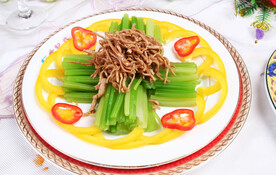 土芹菜拌肉丝