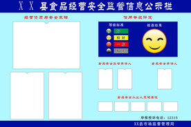 食品经营安全监管信息公示栏