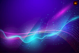 紫色粒子科技背景