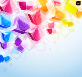 彩色立体方块背景