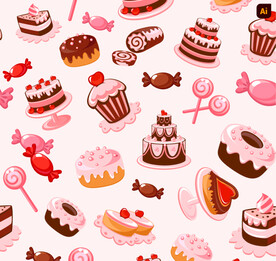 卡通蛋糕糕点背景