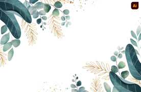 手绘水彩植物背景