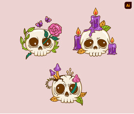 卡通创意骷髅头