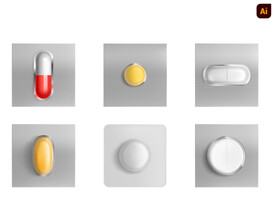 逼真药片插画