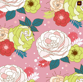 手绘卡通鲜花背景