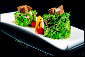 翡翠双豆拼鹅肝