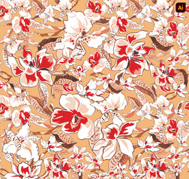 手绘花朵卡通背景