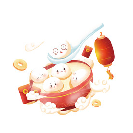 碗里的白色汤圆