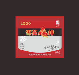雪花鸡排包装袋 平面图