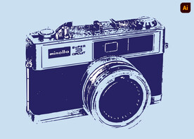 复古相机插画