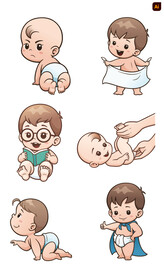 卡通婴儿插画